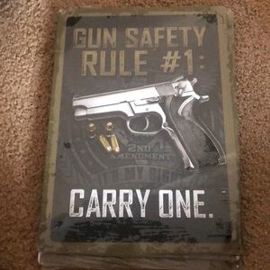 Tin sign- Gun Safety
